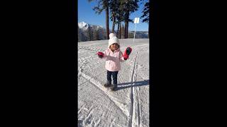 First snow play with mom  #Shorts # Youtube shorts