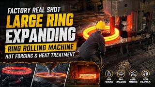 Massive Ring Forging Process 🔥 Expanding & Heat Treatment Power! #forging#heattreatment #satisfying