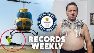 Helicopter Chin Ups and Balancing Spoons on Humans | Records Weekly- Guinness World Records