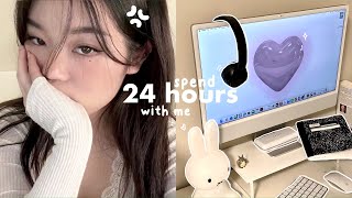 24-Hour STUDENT VLOG🩹: Aesthetic iMac Unboxing, Pulling an all nighter, friend's
