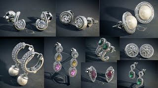 White Gold Earrings Designs With Weight And Price l white gold earrings design...