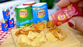 Satisfying Miniature Crispy Lay's Potato Chips 🥔 Mini Yummy's Potato Wafers Recipe 🥔 ASMR Cooking