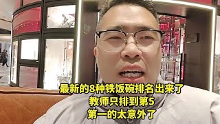 最新的8种铁饭碗排名出来了，教师只排到第5，第一的太意外了