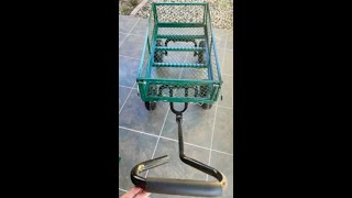 Abacad Utility Garden Cart Wagon Heavy Duty, Mesh Steel Wagon cart, Yard cart with Removable Sides.