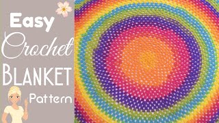 Easy Round Granny Square Baby Blanket ⭕ Circle Crochet Blanket 🌸 Crochet Granny Circle