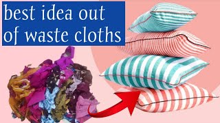 pillow making at home/ best ideas out of waste cloths/old cloth reuse ideas