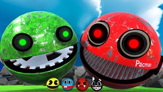 Robot Pacman vs Cartoon Cat vs Ms Pacman vs Scary Pacman \u0026  Lava Monster RTX-56