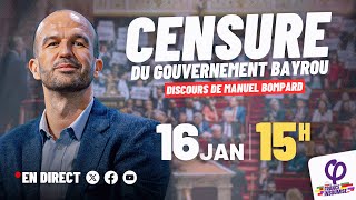 🔴 Motion de censure : Discours de Manuel Bompard