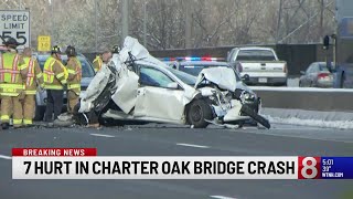 7 hurt in Charter Oak Bridge crash