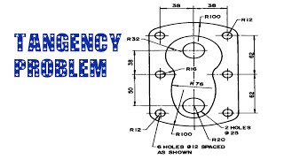 TANGENCY PROBLEM 12 || Tangency || Tangency problems || Engineering drawing || Technical drawing