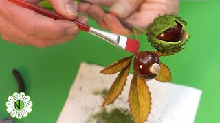 Fall Sugar Foliage Series: Crafting Horse Chestnut & Poppy Seed Head - Part 2