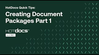 Creating HotDocs Document Packages Part 1