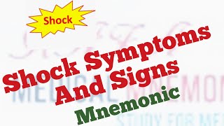 What are Signs and Symptoms of Shock? Mnemonic