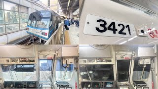 【後面展望】横浜市営地下鉄ブルーライン3000R形3421編成　センター北駅→あざみ野駅