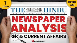 The HINDU for CLAT 2025 (1st June) | Current Affairs for CLAT | Daily Newspaper Analysis