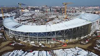 Noi imagini de la Târgoviște. Cum arată acum șantierul stadionului Dambovita Arena