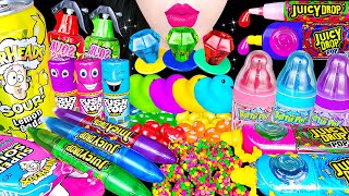 ASMR RAINBOW AMERICAN CANDY JELLY 독특한 미국캔디 먹방 LOLLIPOP, BOTTLE POP CANDY, MARSHMALLOW 반지사탕, 젖병사탕 젤리