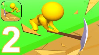 Dig Dig ASMR - Gameplay Part 2 Stickman Dig Deep Idle 1000 Depth (iOS, Android)