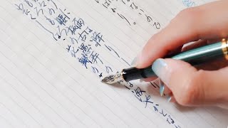 万年筆でひたすら文字を書く動画／ペリカン M400×中原中也『雨の日』