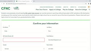 Requesting a Transcript from CFNC
