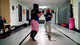 Sensei Phu Sparring With Paige - (High School, Female, Athlete, Karate, Kick Boxing)