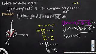 surface integral, example 2 - Vector Calculus
