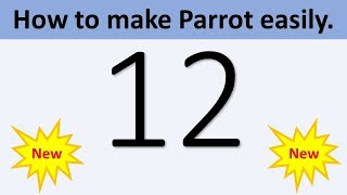 How to Draw Bird Parrot with number 12