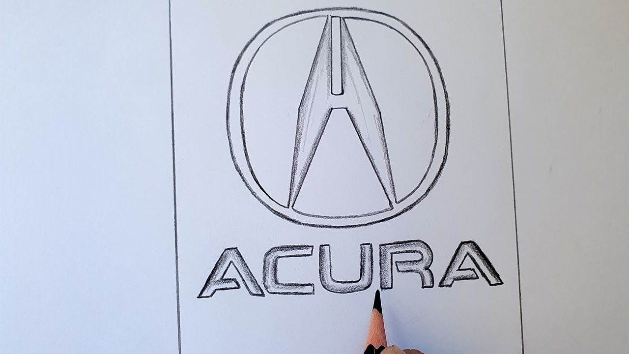 How To Draw An Acura Logo Easy Step By Step - Logo Drawing - YouTube