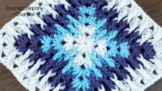 كروشيه مربع جرانى باستخدام العامود الامامى 1 صحبه_الكروشيه _Crochet Granny Square