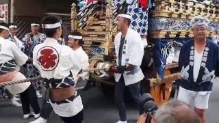 秩父川瀬祭　宮側町の屋台と道生町の笠鉾　２０１６．７．２０