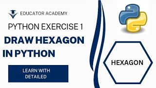 Draw Hexagon using Turtle 🐢 Graphic In python Easily Step by Step Must watch