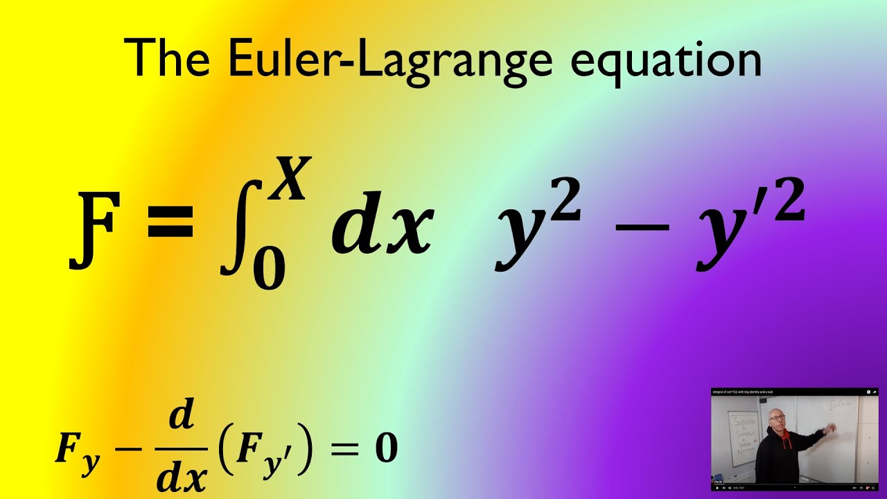 Euler Lagrange Equation With Lagrange Multiplier At Elaine Hudson Blog