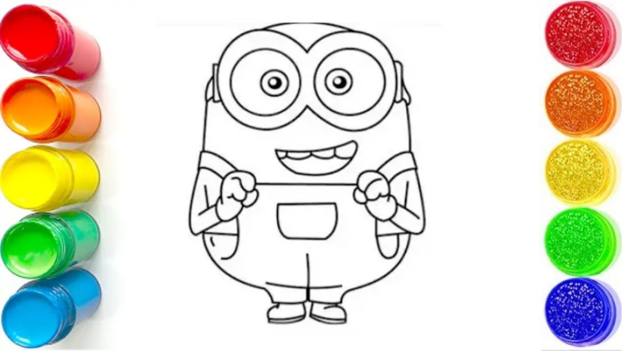 Minions Drawing Coloring Painting For Kids And Toddlers Youtube