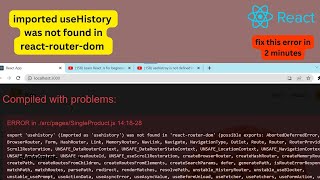 "Fixing useHistory Error in React-router-dom | Quick 2-Minute Solution!"