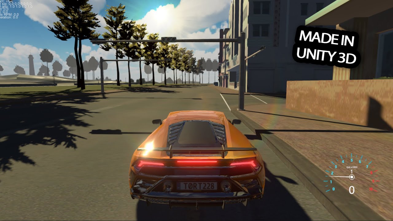 Unity Racing Game Project Gameplay Lamborghini Huracan Youtube