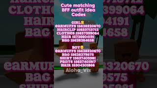 ROBLOX Brookhaven CODES for CLOTHES || trending matching BFF outfit idea 🙊  #roblox #shorts