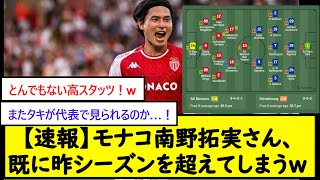 【速報】モナコ南野拓実さん、既に昨シーズンを超えてしまうw【2chサッカースレ】