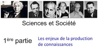 Chapitre 1 du cours "Sciences et Société", 2024