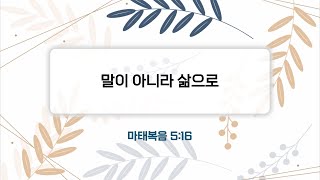 말이 아니라 삶으로 | 박사무엘 전도사 | 분당다함교회 청년부 | 2024-12-15