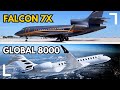 Dassault Falcon 7X VS Bombardier Global 8000 Business Executive Private Jets Full Comparison