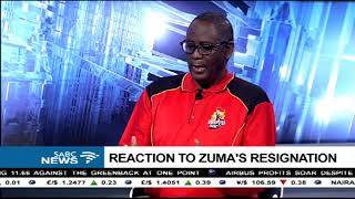 SAFTU's  Zwelinzima Vavi reacts to Zuma's resignation
