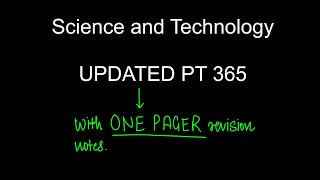 Updated PT 365 Science and Tech with One Pager Revision notes!