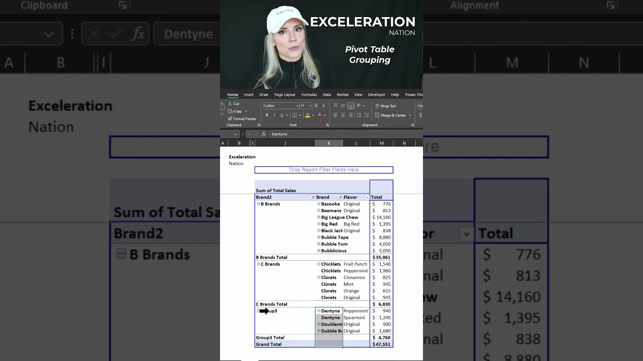 How to add new groupings in Excel Pivot Tables! #exceleration