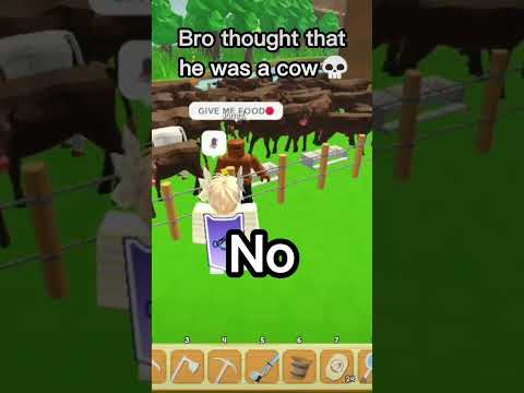 Did bro rlly thought that he was a cow in Farmstead... #shorts