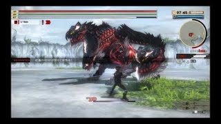 GOD EATER 2 RAGE BURST_赤オロチの色々な攻撃をコンボリベ発動練習5。