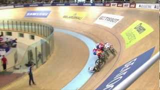 Woman's Keirin final, Vogel Crash - 2013 UCI World Track Championships