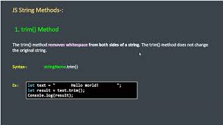 Trim Method in JavaScript (Hindi) | trimStart & trimEnd.