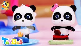 Baby Panda Makes Ice Cream Cakes | Magical Oven | Play Doh for Kids | ToyBus