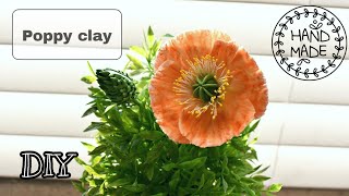 DIY! How to make Poppy by clay [Cold porcelain, sugarcraft, Air dry clay]