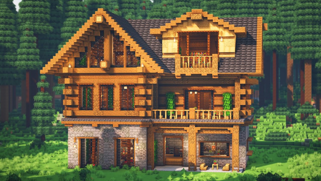 How To Build The Ultimate Spruce Mansion + Interior In Minecraft ...